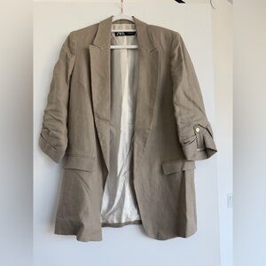 Zara Linen Blazer XS